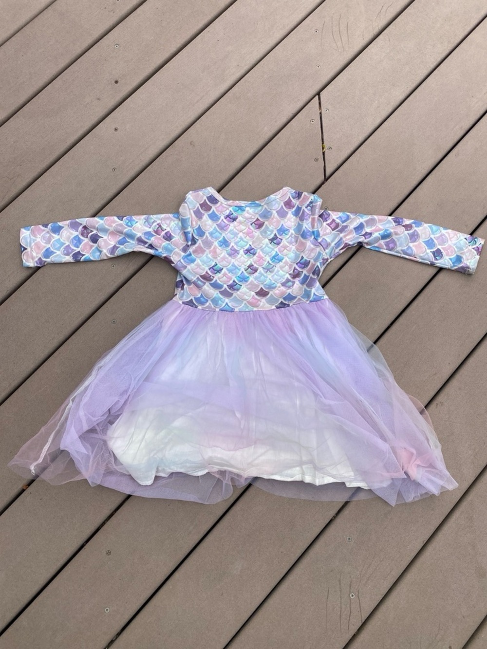 Pastel Mermaid Tulle Dress - Lavender Pink Girls Costume